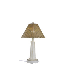 Nantucket Table Lamp - White Base with Stone Wicker Lamp Shade