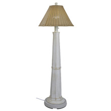 Nantucket Floor Lamp - White Base with Stone Wicker Lamp Shade
