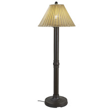 Tahiti II 60" Floor Lamp - Bronze Base with 3" Body and Stone Wicker Lamp Shade