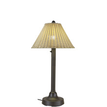 Tahiti II 34" Table Lamp - Bronze Base with 2" Body and Stone Wicker Lamp Shade