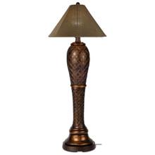 Monterey Floor Lamp - Antique Bronze Base with Linen Sesame Sunbrella Fabric Lamp Shade