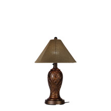 Monterey Table Lamp - Antique Bronze Base with Linen Sesame Sunbrella Fabric Lamp Shade