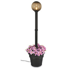 Milano Planter Lamp - Black Base with Bronze Globe and Iron Colored Resin Planter