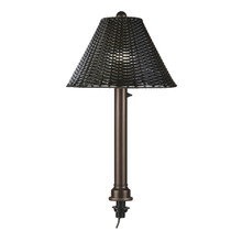 Umbrella Table Lamp - Bronze Body with Walnut Wicker Lamp Shade