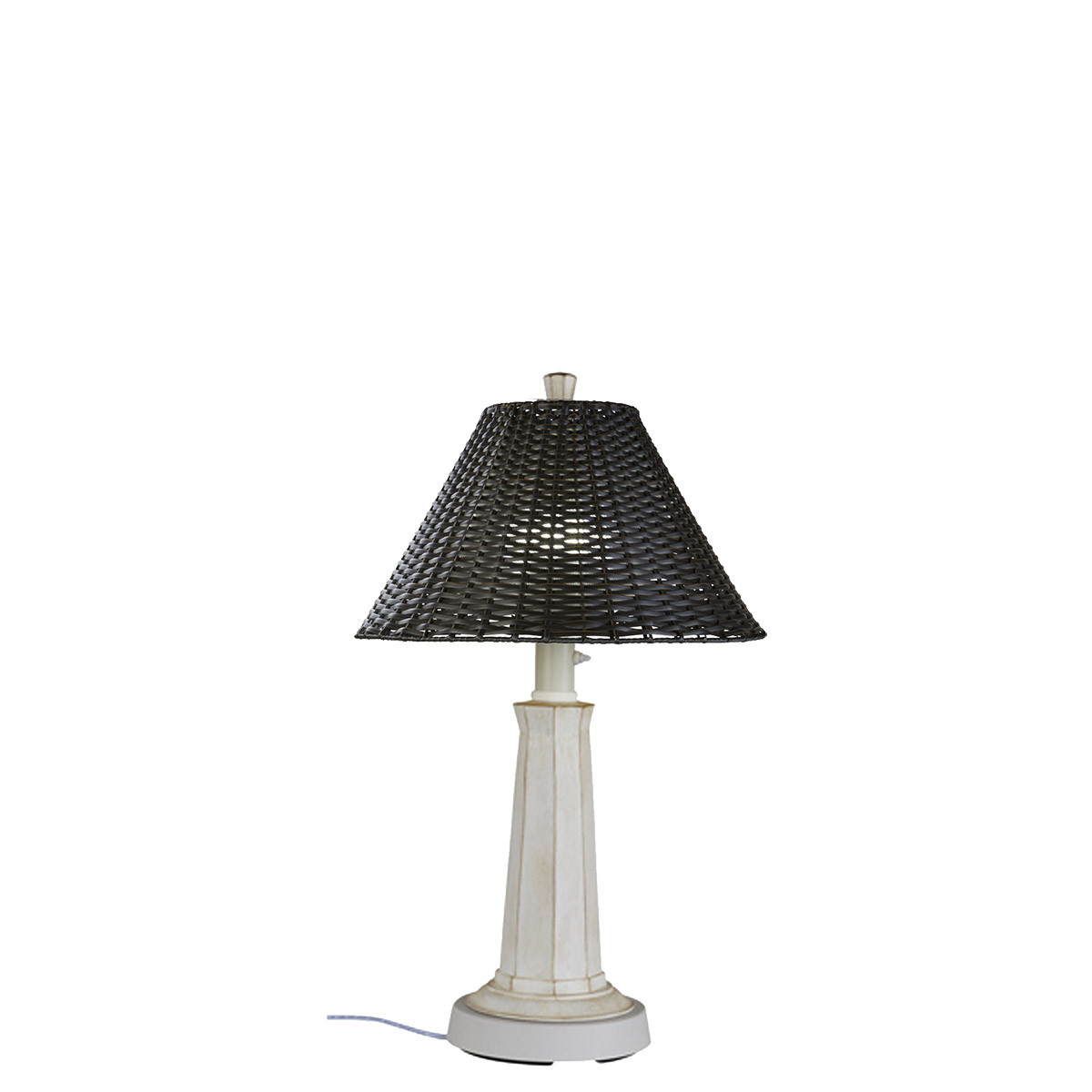 white wicker lamp shade