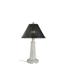 Nantucket Table Lamp - White Base with Walnut Wicker Lamp Shade