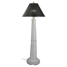Nantucket Floor Lamp - White Base with Walnut Wicker Lamp Shade