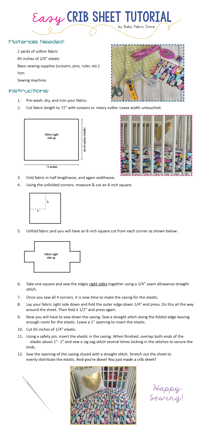 dimensions of a crib sheet