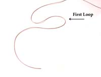 Measuring out fret tying thread and making the first loop
