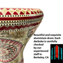 Gawharet El Fan White Pearl Red Circles 17" Darbuka Doumbek (DAR033)