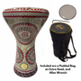 Gawharet El Fan White Pearl Red Circles 17" Darbuka Doumbek (DAR033)
