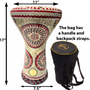 Gawharet El Fan White Pearl Red Circles 17" Darbuka Doumbek (DAR033)