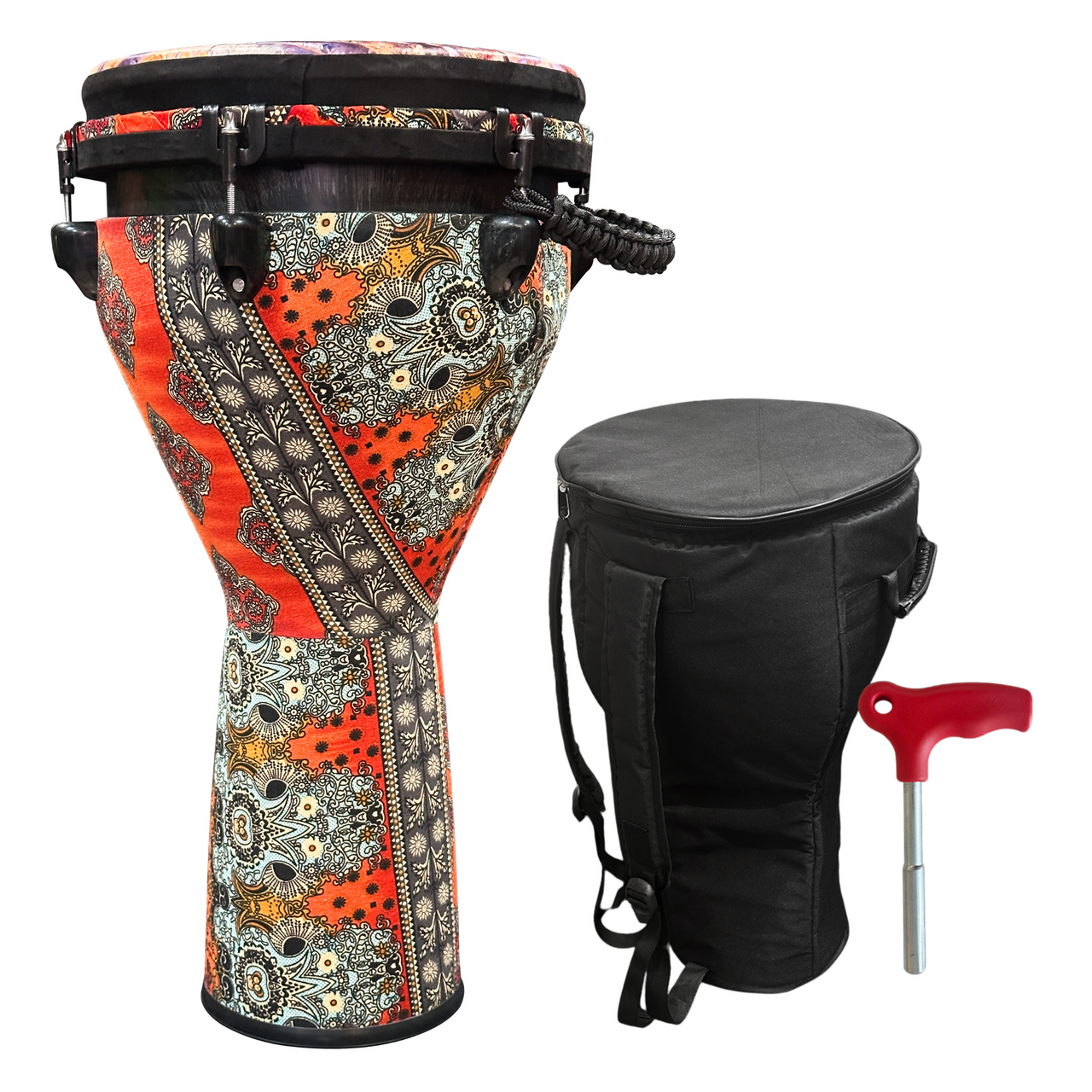 Pluto Orange Djembe Drum 12 Inch Head with Complimentary Djembe