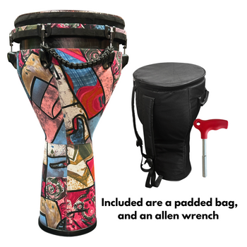 Pluto Pink Djembe Drum 12 Inch Head with Complimentary Djembe Bag and Allen Wrench (PLUDPK)