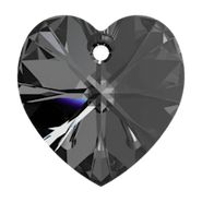 Swarovski Pendant 6228 - 10.3x10mm, Crystal Silver Night (001 SINI), 6pcs