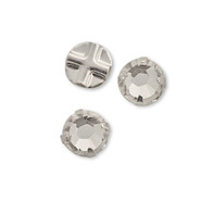 Swarovski Crystal Montees 53102 - 4mm, Crystal, pre-mounted in a silver-plated pewter, 144pcs