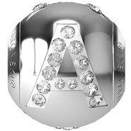 Crystal BeCharmed 182201 - 12m Stainless Steel letter "A" each