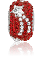 Swarovski Pave Beads 181922 - Xmas, Star, 15mm, Siam & GSHA, 1pcs