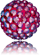 Swarovski Pave Ball 86301 - 8mm, Light Siam Shimmer (227SHIM), Half Drilled, 1pc