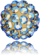 Swarovski Pave Ball 86301 - 6mm, Light Colorado Topaz Shimmer (246SHIM), half drilled, 1pc