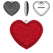PAVE HEART - SIAM & LT SIAM
