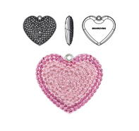PAVE HEART - ROSE & LT ROSE