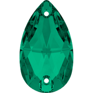 Swarovski Sew-on 3230 - 18x10.5mm, Emerald (205) Foiled, 2pcs