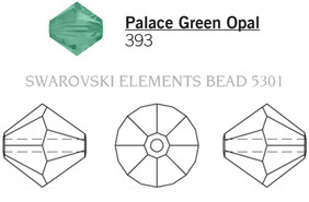 Swarovski Bead 5301 - 8mm, Palace Green Opal (393), 12pcs