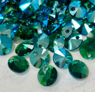 Crystal Pendant 6428 - 8mm, Emerald Shimmer (205 SHIM), 12pcs