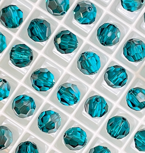 Swarovski Round Bead 5000 Blue Zircon Satin (229 SATIN)