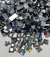 Swarovski Flatback 2400- 4mm, Black Diamond Chrom (CHRM 215) UN-FOILED, No Hotfix, 18pcs