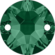 Crystal Sew-on 3288 - 8mm, Emerald (205) Foiled, 6pcs