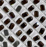 Swarvoski Flatback 2610 - 6x4mm, Smoked Topaz Chrom (220 CHRM) Unfoiled, No Hotfix, 12pcs