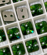 Swarovski Sew-on 3201 - 12mm, Dark Moss Green (260), Foiled, 2pcs