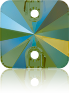 Swarovski Sew-on 3201 - 12mm, Crystal Iridescent Green (001 IRIG), Foiled, 2pcs