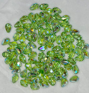 Crystal Bead 5500 - 9x6mm, Peridot Aurore Boreale (214 AB), 4pcs