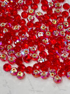 Crystal Bead 5040 - 6mm, Light Siam Aurore Boreale (227 AB), 10pcs