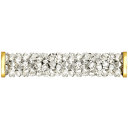 Swarovski Fine Rocks Tube 5950 - 15mm, Crystal Moonlight (001 MOL), Gold Cap, 1pc