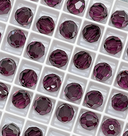 Swarovski Round Bead 5000 Amethyst Satin (204 SATIN)