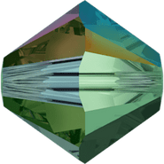 Swarovski Bead 5328 6mm Emerald Aurore Boreale 2x (205 AB2)