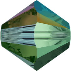 Swarovski Bead 5328 6mm Emerald Aurore Boreale 2x (205 AB2)