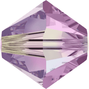 Swarovski Crystal Bead 5328 5mm Light Amethyst Aurore Boreale 2x (212 AB2)