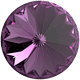 Swarovski Rivolis Stone 1122 Amethyst (204) Foiled