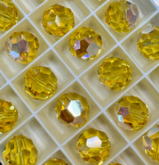 Swarovski Crystal Bead 5000 Light Topaz Aurore Boreale (226 AB)