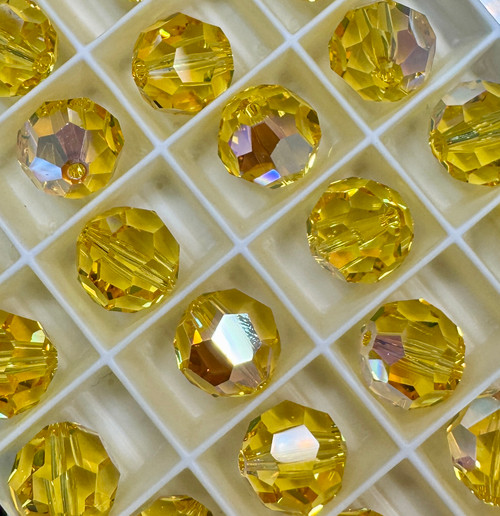 Swarovski Crystal Bead 5000 Light Topaz Aurore Boreale (226 AB)