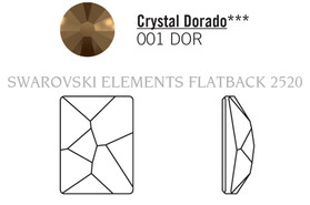 Swarovski Flatback 2520 - 8x6mm, Crystal Dorado (001 DOR) Foilded, No Hotfix 12pcs