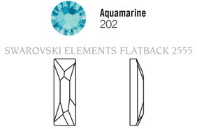 Swarovski Cosmic Baguette 2555 - 12x4mm Aquamarine Foiled (202), 6pcs