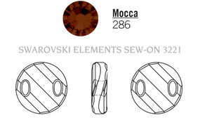 Swarovski Sew-On 3221 - 18mm, Mocca (286) Unfoiled, 2pcs