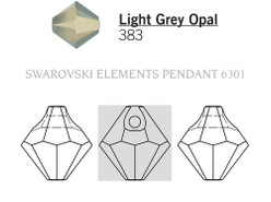 Crystal Pendant 6301 - 6mm, Light Grey Opal (383), 12pcs