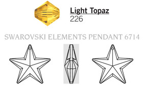 Crystal Pendant 6714 - 20mm, Light Topaz (226), 1pc